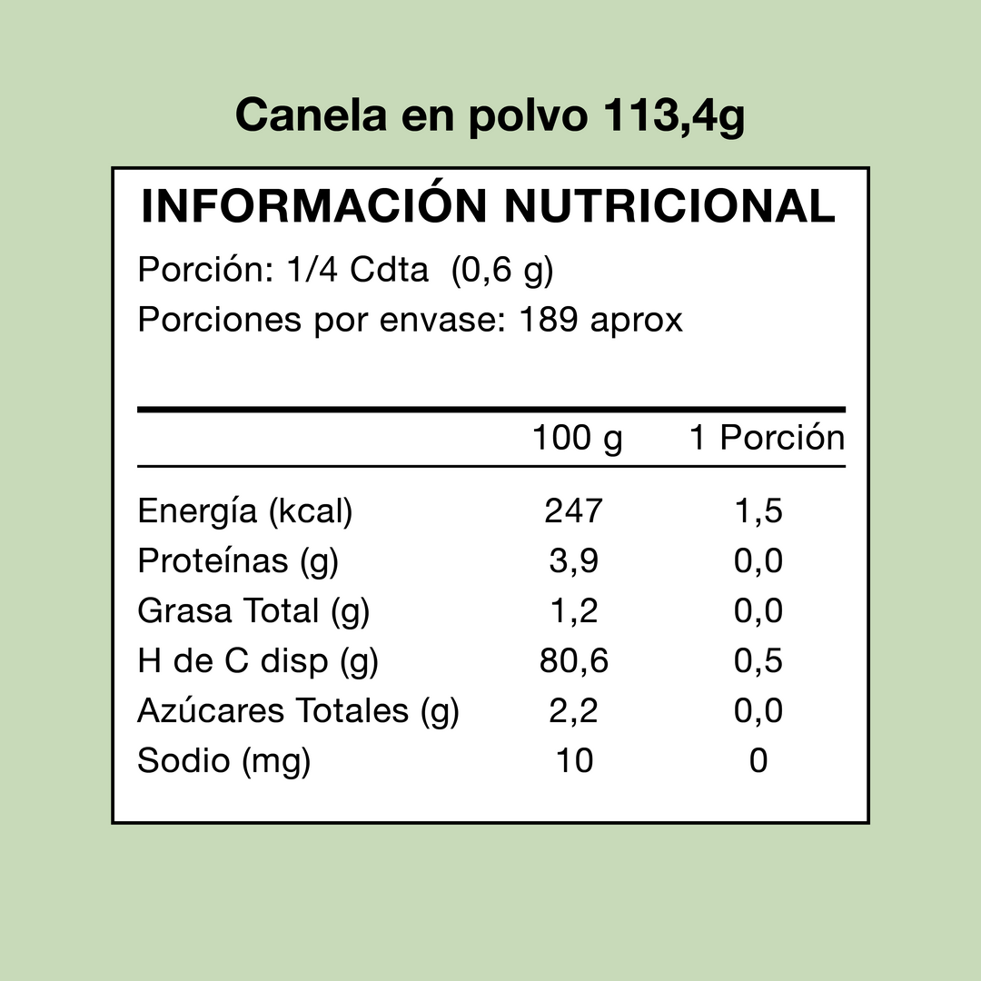 Canela en polvo 113g