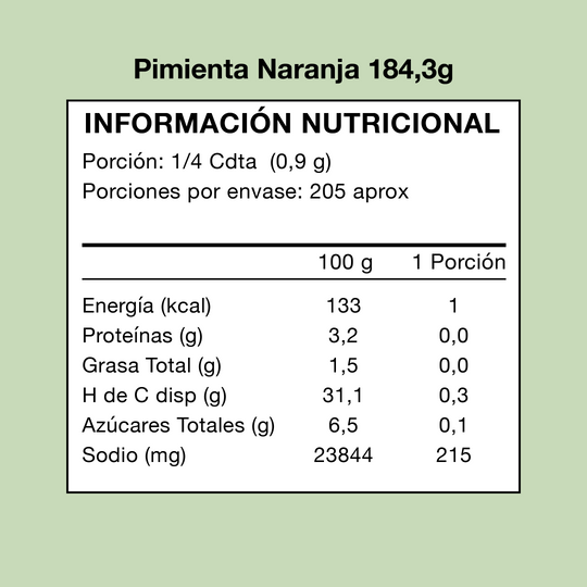 Pimienta Naranja 184g