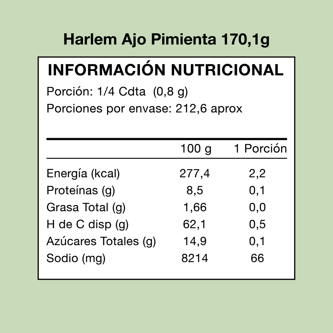 Pimienta Negra Harlem con Ajo granulado 170g