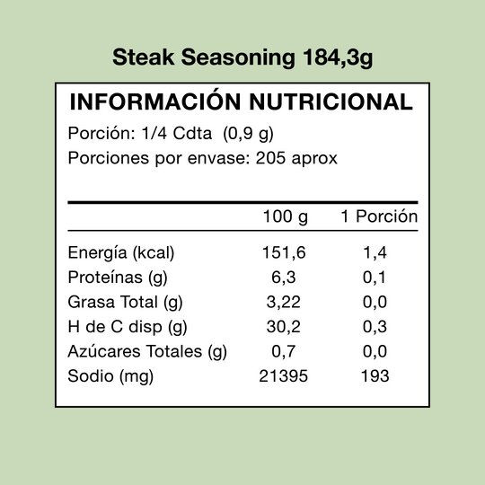 Steak Seasoning Canadian Blend 184,3 Grs