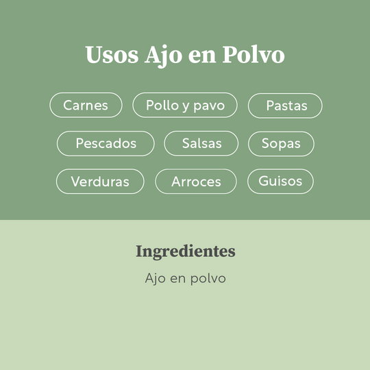 Ajo en Polvo Orgánico 85g